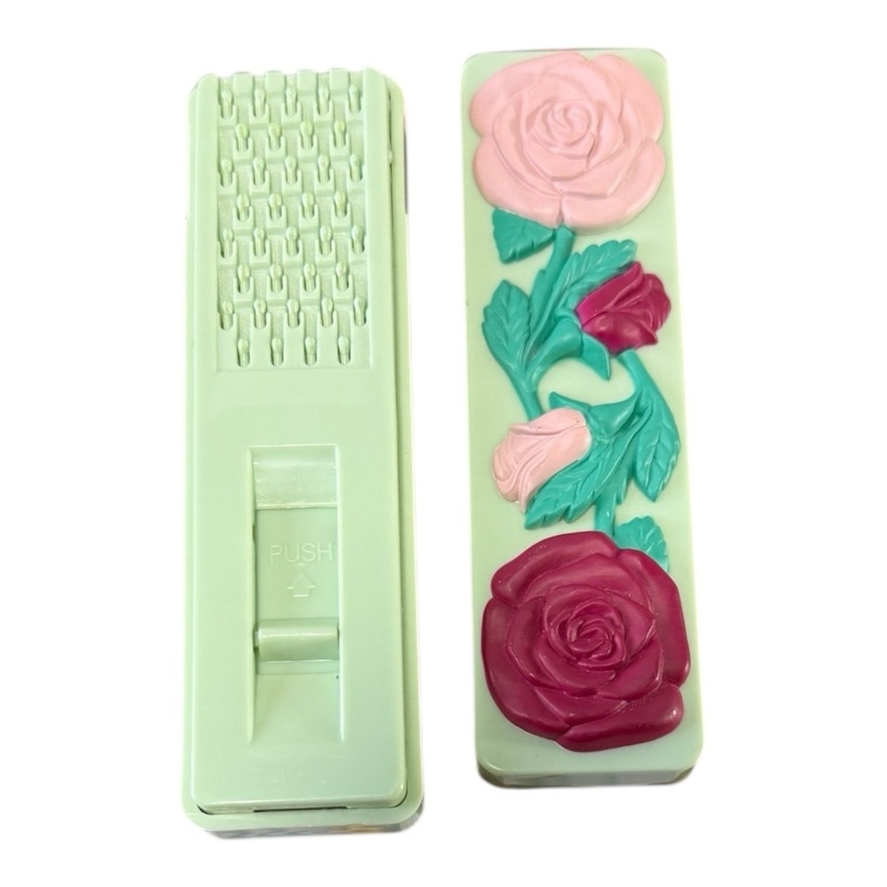 Vintage‎ Avon Push up brush mirror Set 1970s floral purse pocket collectible